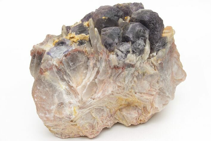 Purple Cubo-Octahedral Fluorite Crystals on Barite - Morocco #217067